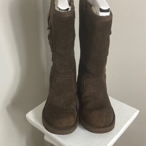 UGG Brown Suede Boots with Buckle